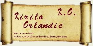 Kirilo Orlandić vizit kartica